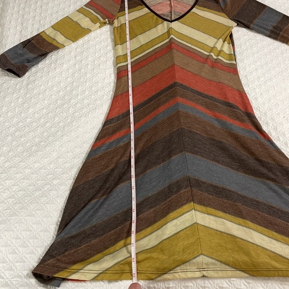 Vintage 70’s style fall chevron soft lightweight disco Bodycon dress small - Picture 8 of 12